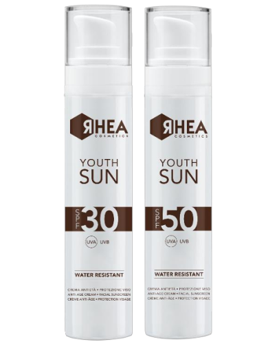 Крем RHEA YouthSun SPF50 антивозрастной солнцезащитный для лица Crema antietà protezione viso
