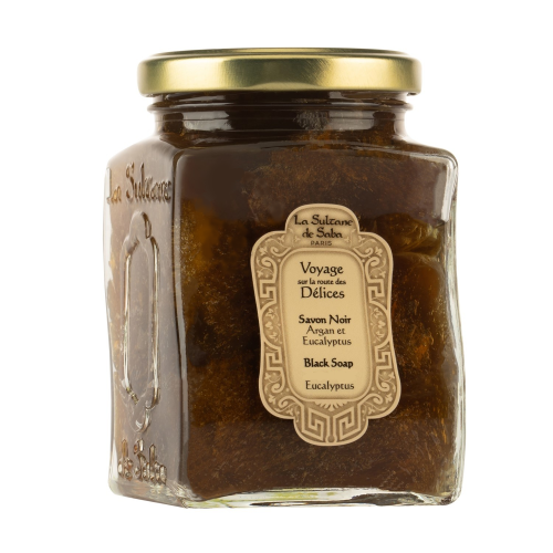 Мыло La Sultane de Saba черное мягкое с арганом для лица и тела Authentic Black Soap Eucalyptus & Argan